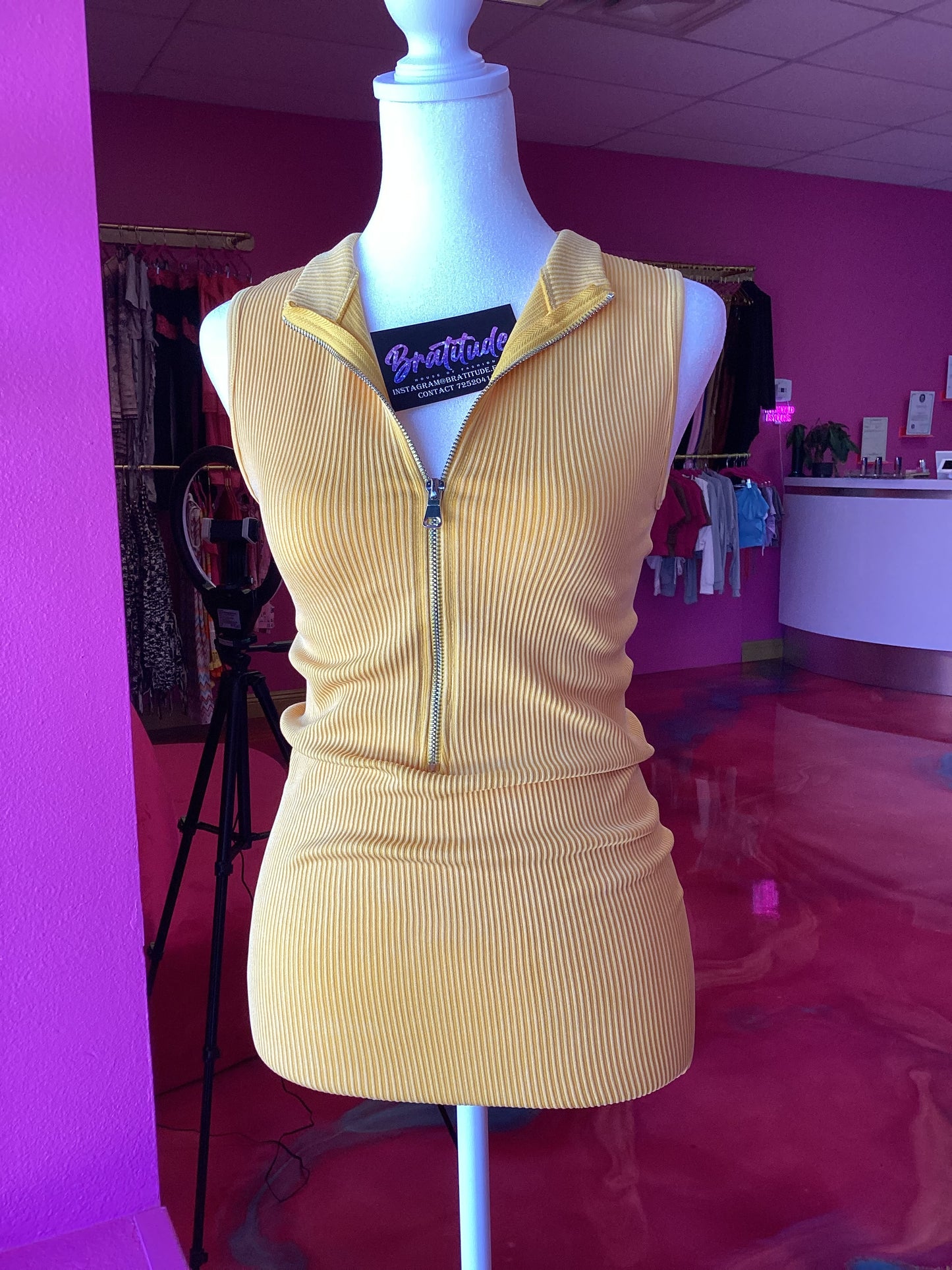Yellow Zip Up Romper