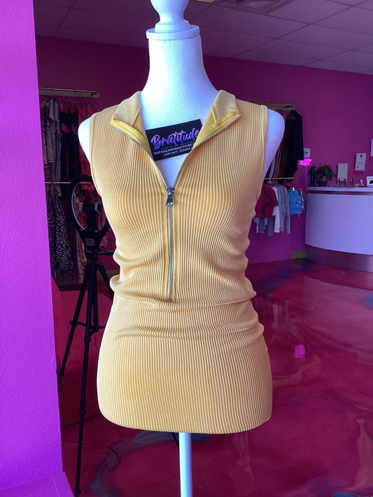 Yellow Zip Up Romper