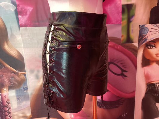 Leather Tie Up Short