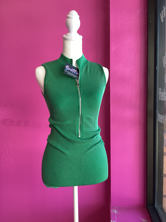 Green Zip Up Romper