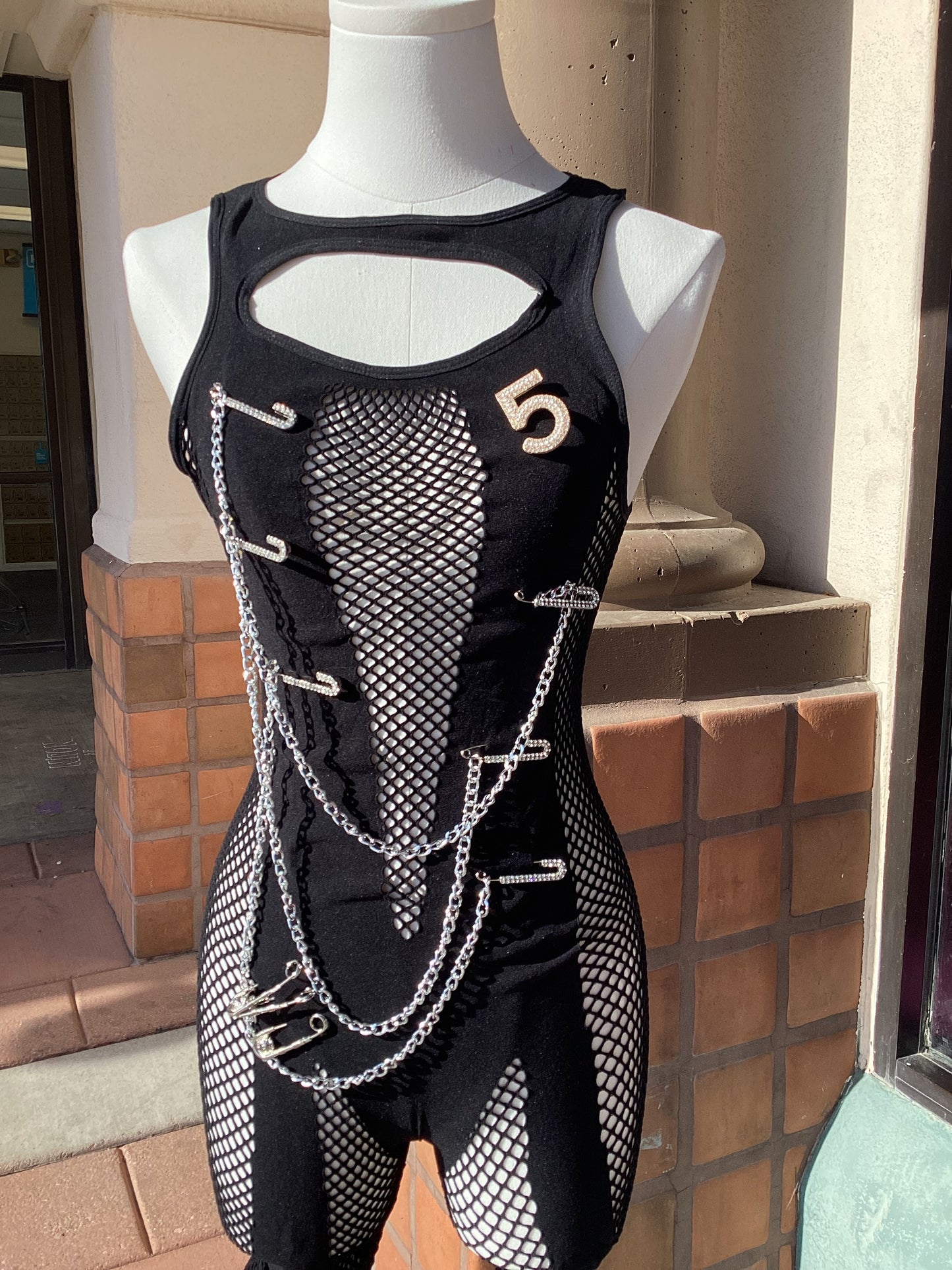 Black Chained Bodysuit